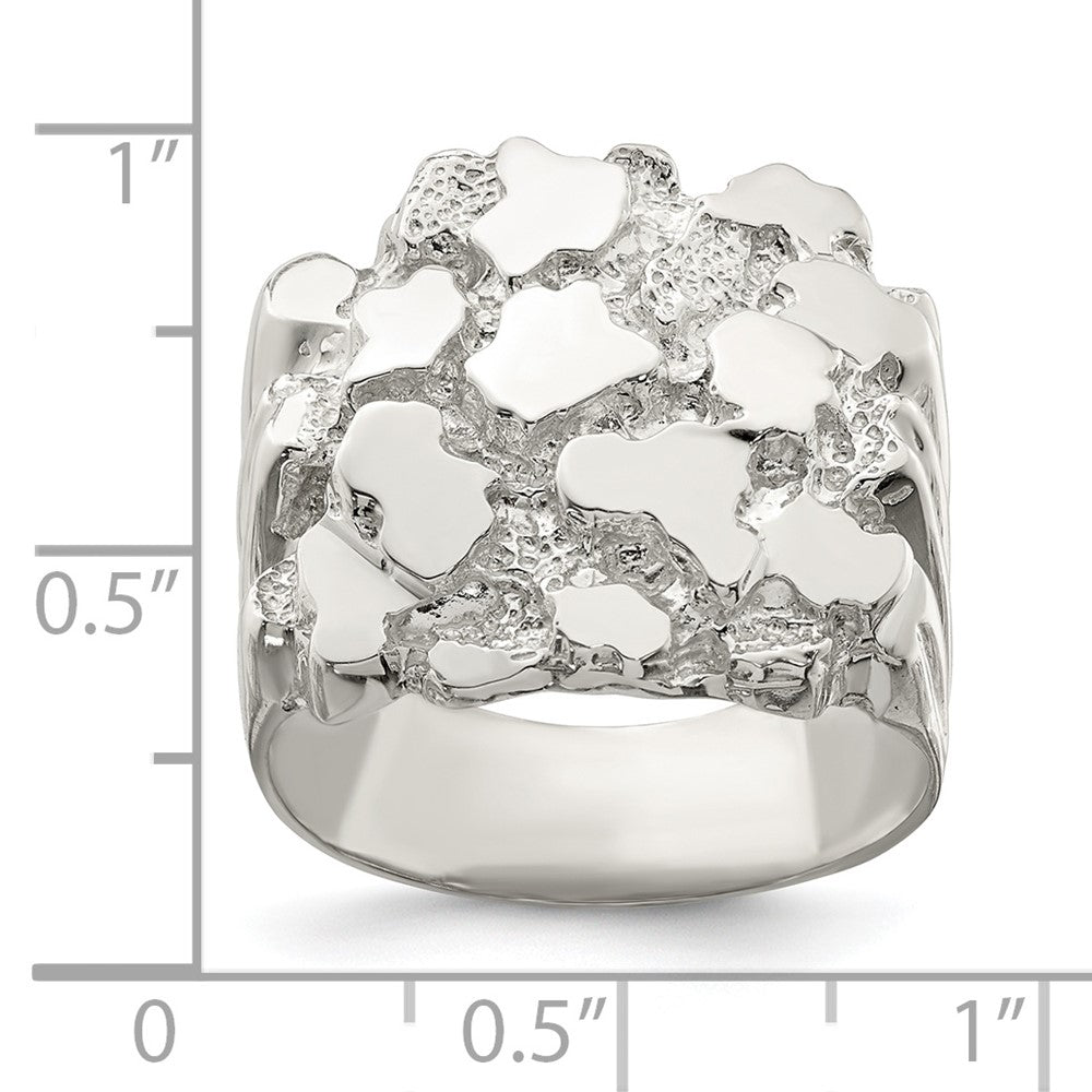 Exclusive Men's Nugget Ring in Sterling Silver - Stylish Design, Affordable Price