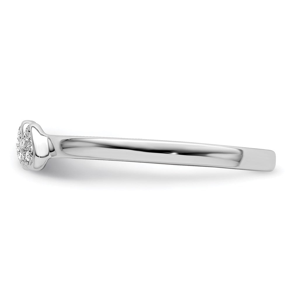 Buy Stylish Rhodium-Plated Silver Double Heart Diamond Stackable Ring
