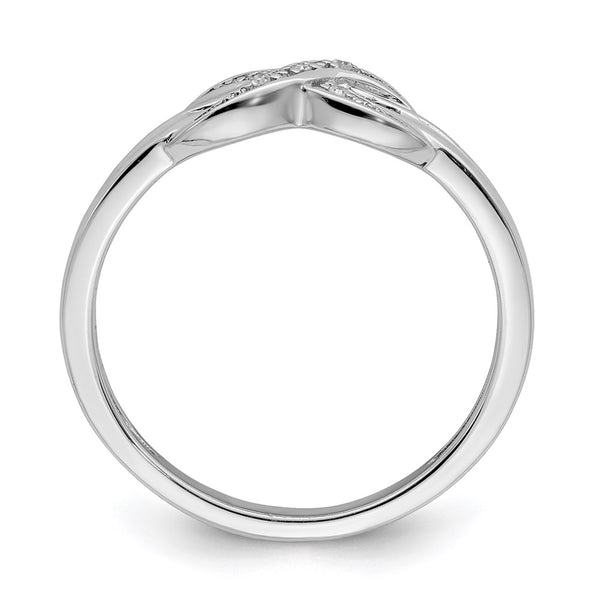 Rhodium-Plated Sterling Silver Diamond Infinity Band