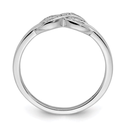 High-Quality Rhodium-Plated Sterling Silver Diamond Infinity Band - Stylish Value