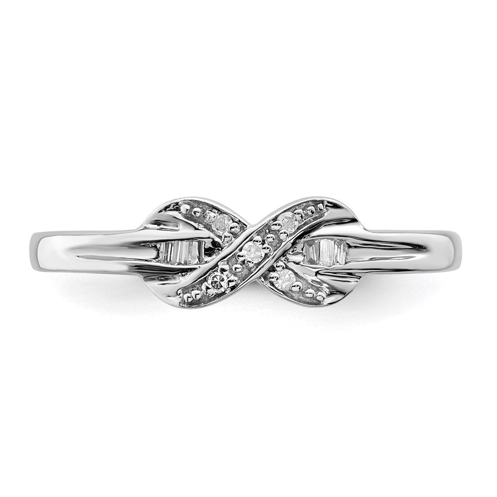 High-Quality Rhodium-Plated Sterling Silver Diamond Infinity Band - Stylish Value