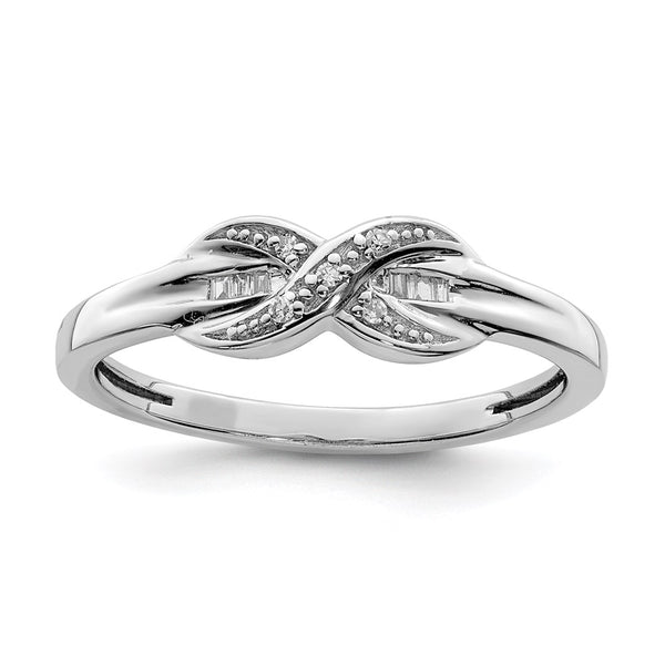 Rhodium-Plated Sterling Silver Diamond Infinity Band