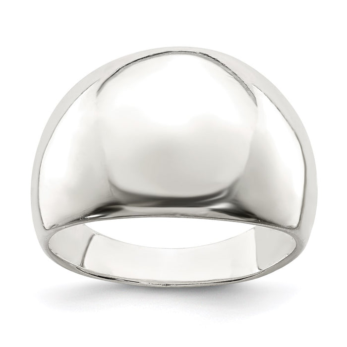 Buy Exclusive Polished Sterling Silver Cigar Band Ring - Stylish & Affordable-1