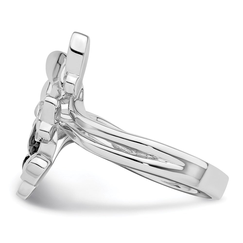 Buy Exclusive Sterling Silver Butterfly Ring with White & Black Diamonds - Affordable Luxury