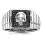 High-Quality Sterling Silver Skull Ring with Black Diamonds | Stylish Value-1