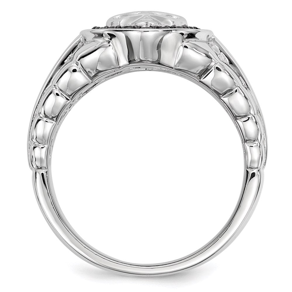 Buy Exclusive Men's Oval Skull Ring - Sterling Silver, Rhodium, Black Diamonds