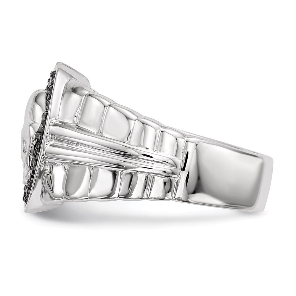 Buy Exclusive Men's Oval Skull Ring - Sterling Silver, Rhodium, Black Diamonds
