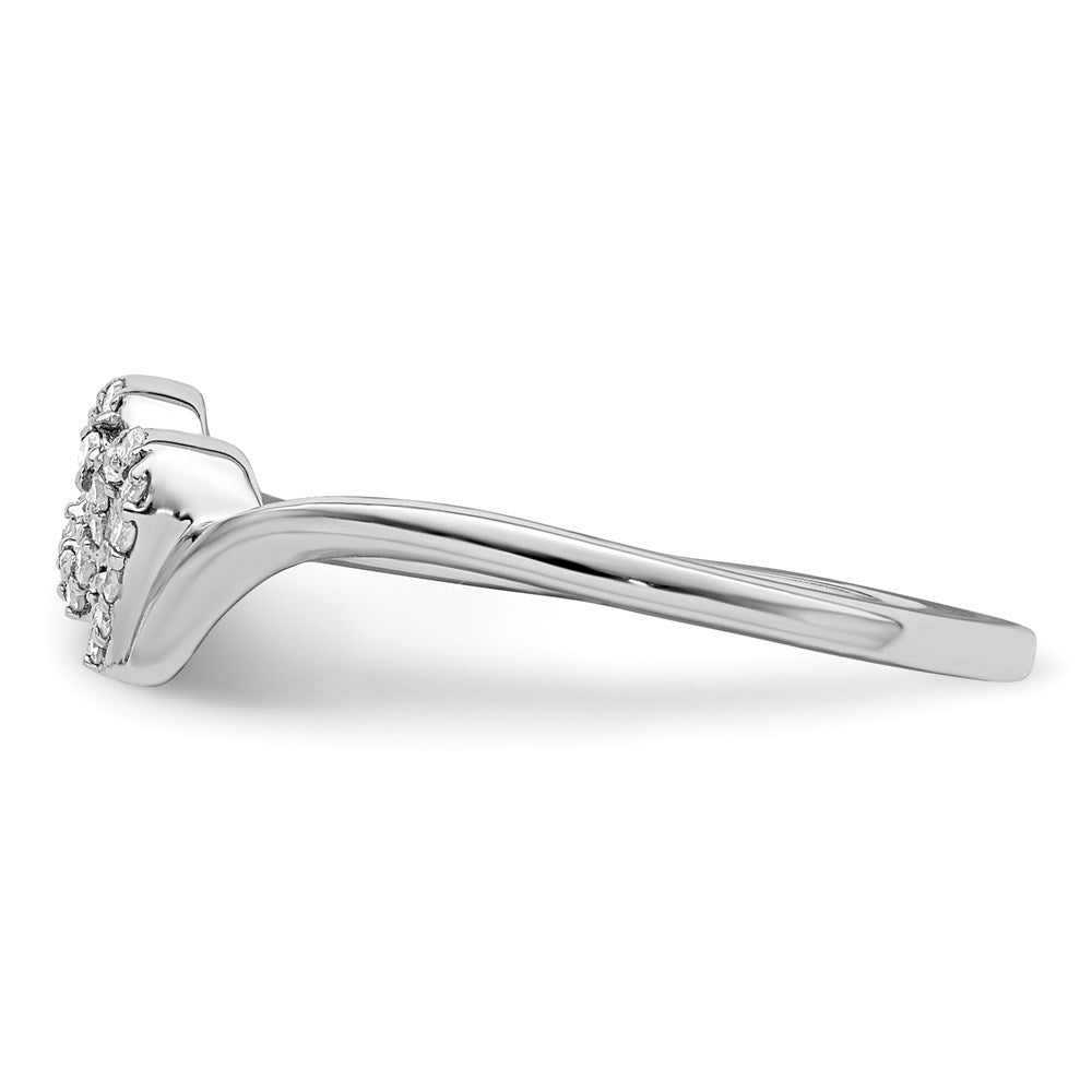 Buy Stylish Rhodium-Plated Silver Double Heart Diamond Promise Ring - Affordable Luxury