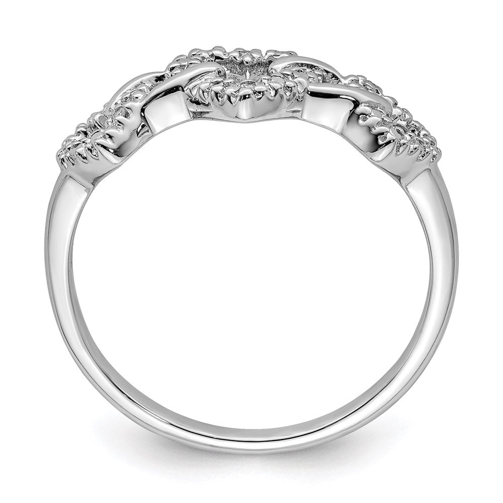 Buy Stylish Rhodium-Plated Sterling Silver Triple Heart Diamond Ring - 14K Gold Value