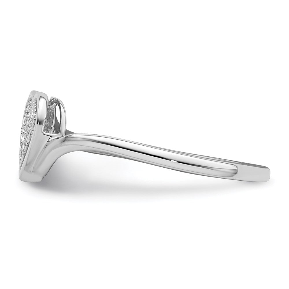 Buy Exclusive Rhodium-Plated Sterling Silver Diamond Heart Ring - Stylish Value