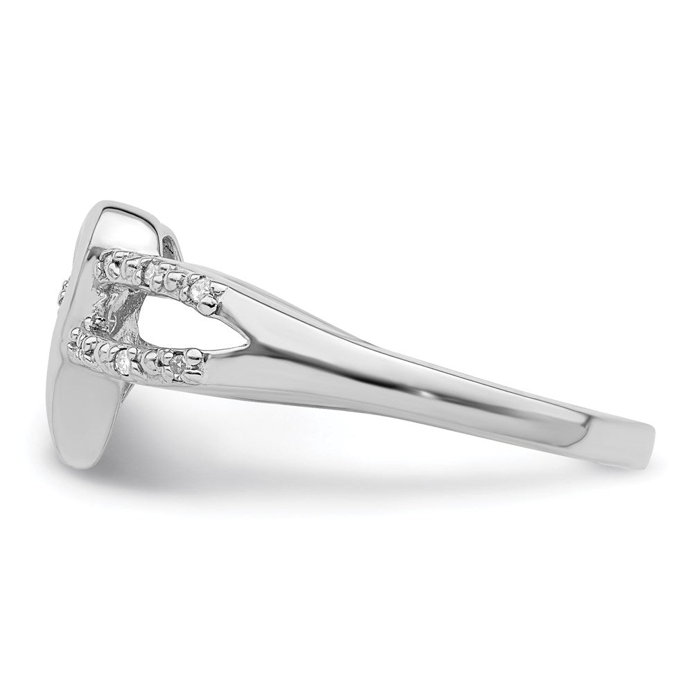 Shop Stylish Rhodium-Plated Sterling Silver Diamond Heart Ring - 14K Luxury Design