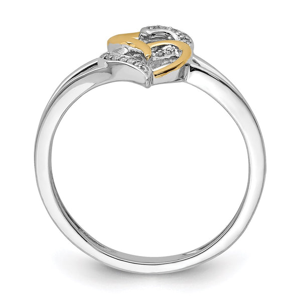 14K Yellow Gold & Rhodium-Plated Diamond Heart Ring