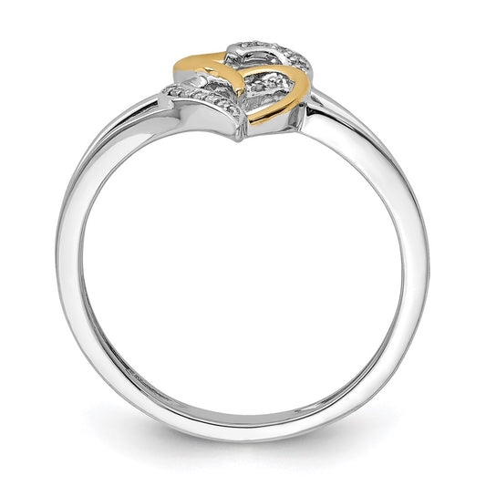 Shop Exclusive 14K Yellow Gold & Rhodium-Plated Diamond Heart Ring - Stylish