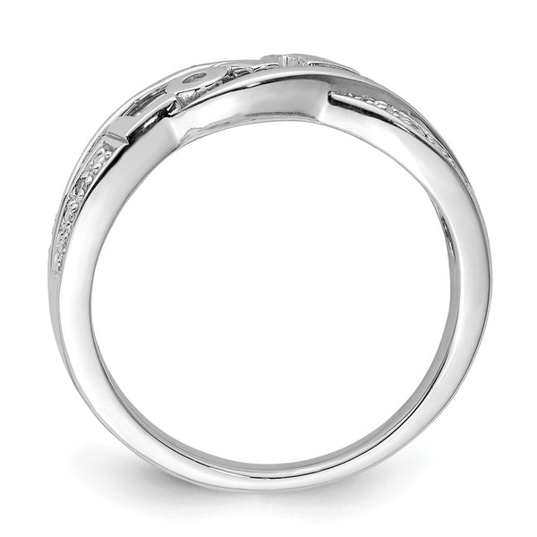 Rhodium-Plated Sterling Silver Diamond "LOVE" Ring