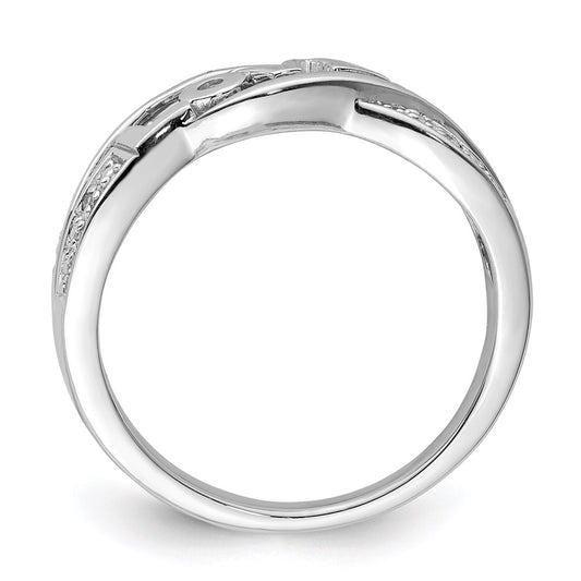 Shop Exclusive Rhodium-Plated Sterling Silver Diamond "LOVE" Ring - Stylish Value!