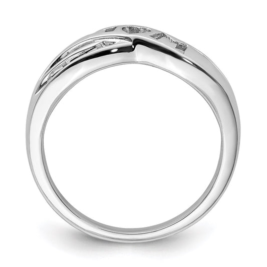 Shop Exclusive Rhodium-Plated Sterling Silver Diamond "Mom" Ring - Stylish Value!