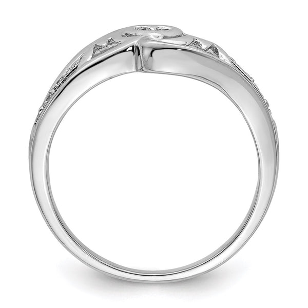 Rhodium-Plated Sterling Silver Diamond Heart Ring for Mom