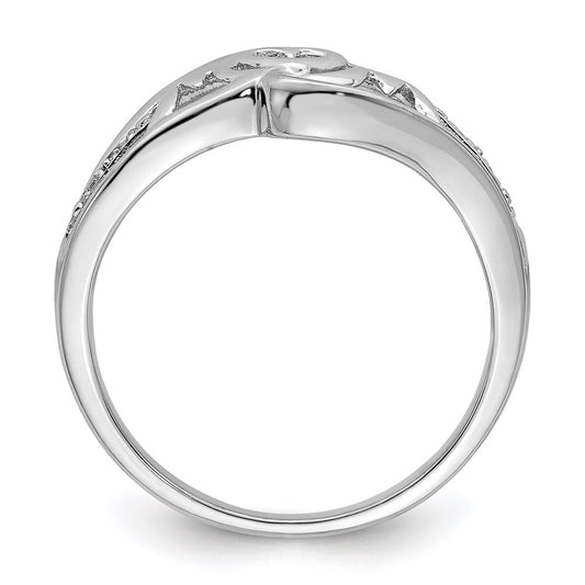 Shop Stylish Rhodium-Plated Sterling Silver Diamond Heart Ring for Mom