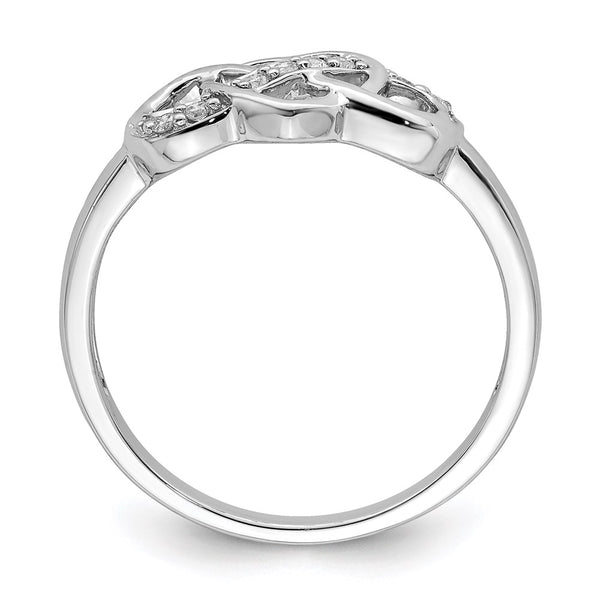 Rhodium-Plated Sterling Silver Heart Ring with Diamond Accents - Style GR1-1018196