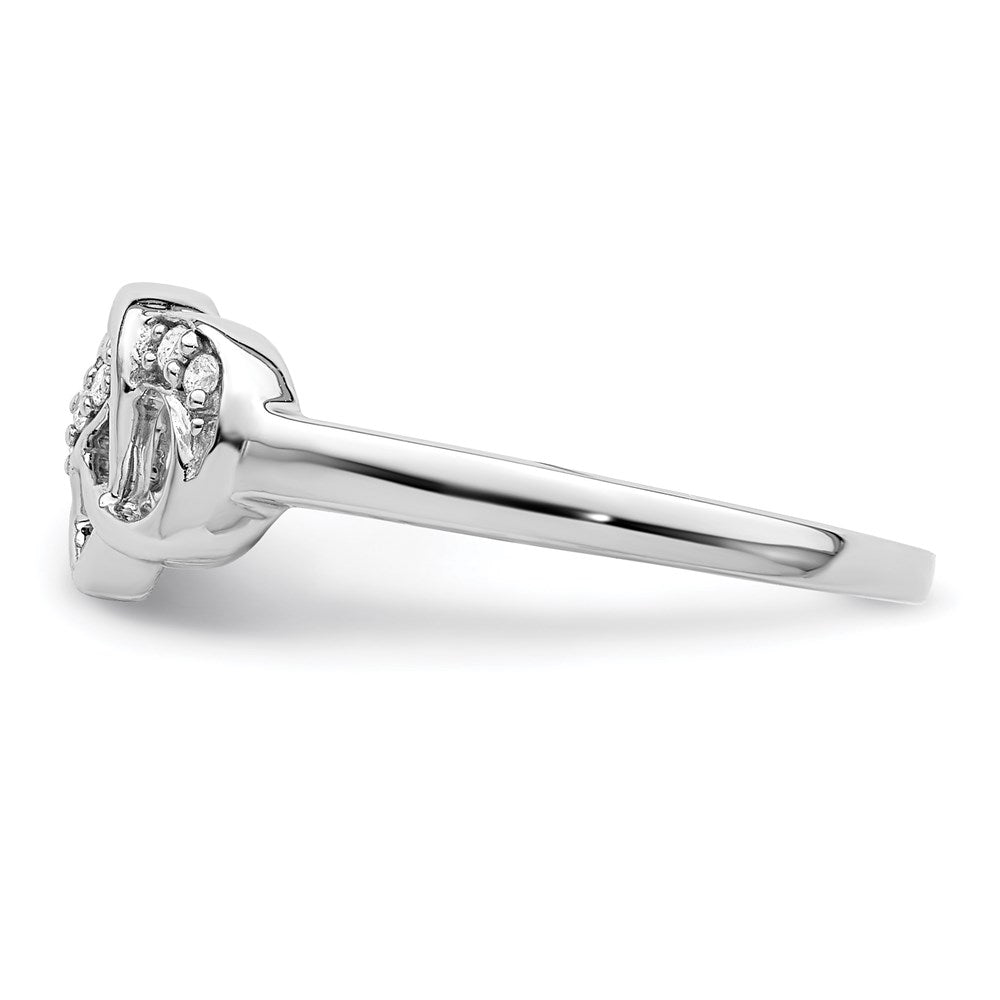 Buy Exclusive Rhodium-Plated Sterling Silver Heart Ring with Diamond Accents