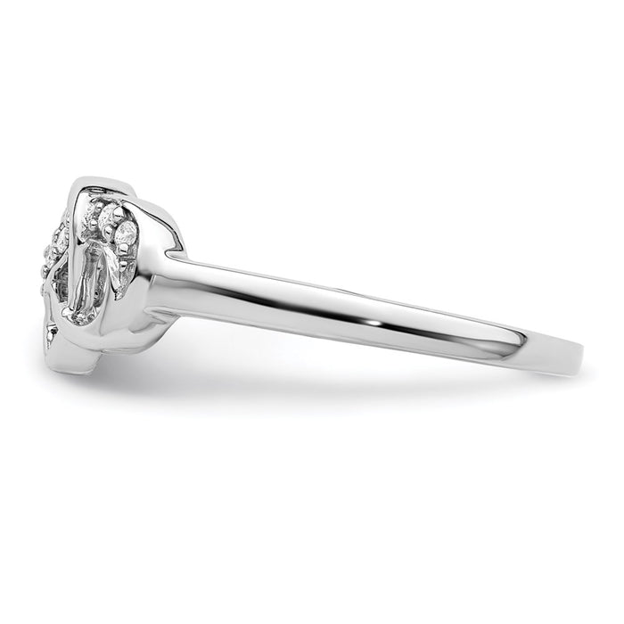 Shop Stylish Rhodium-Plated Sterling Silver Diamond Heart Ring - Affordable Luxury-3