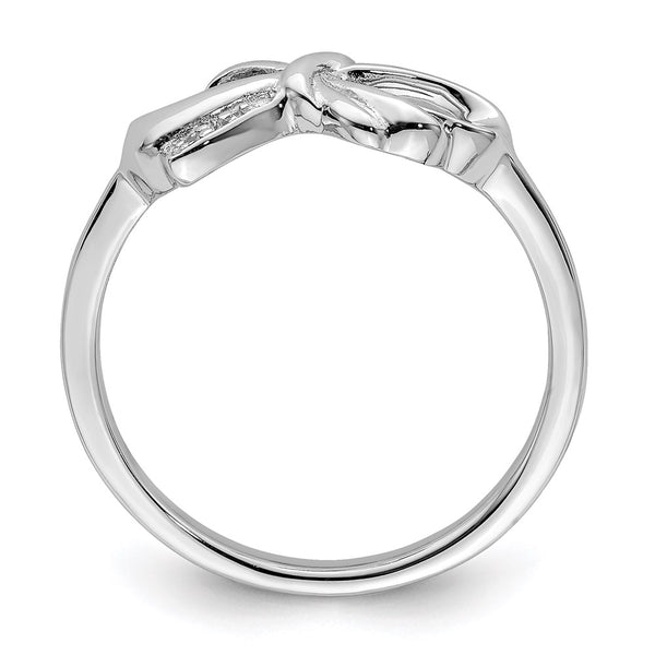Rhodium-Plated Sterling Silver Diamond Bow Ring - Style GR1-1018216