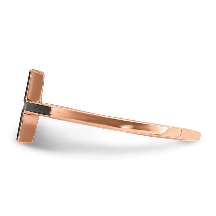 Shop Stylish Antiqued Sideways Cross Ring in Sterling Silver & Rose Gold-3