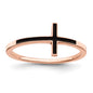 Buy Stylish Antiqued Sideways Cross Ring in Sterling Silver & Rose Gold Plating-1