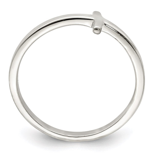 Rose Gold-Plated Sideways Cross Ring in Sterling Silver 14K