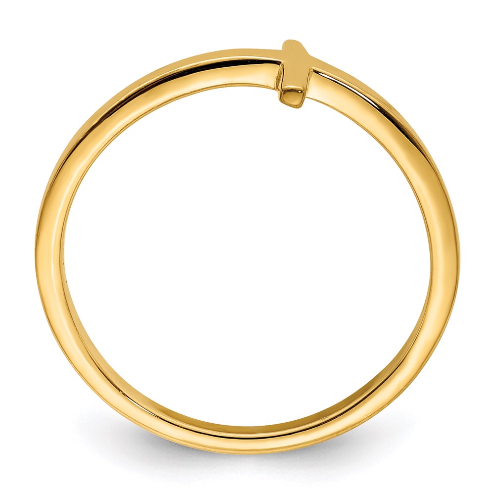 Buy Stylish Sterling Silver Sideways Cross Ring with Yellow Gold Plating