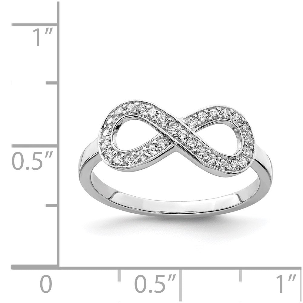 High-Quality Rhodium-Plated Sterling Silver CZ Infinity Band | Stylish Value