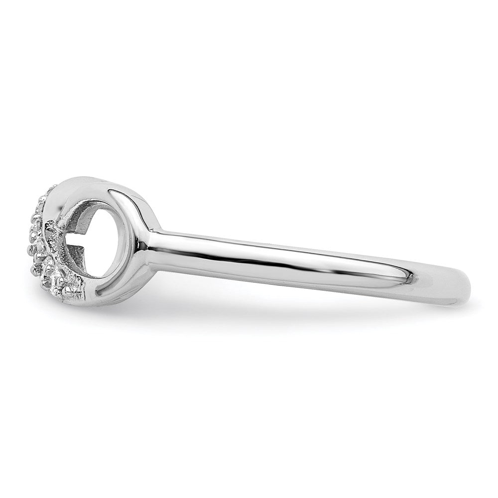 Shop Stylish Rhodium-Plated Sterling Silver Infinity Ring, CZ - Affordable Luxury
