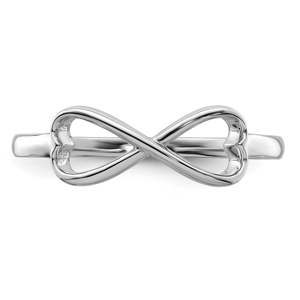 Shop Exclusive Rhodium-Plated Sterling Silver Infinity Heart Ring - Stylish Design