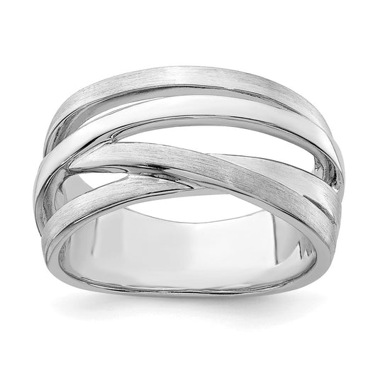 Buy Exclusive Rhodium-Plated Brushed Sterling Silver Ring - Stylish & Affordable