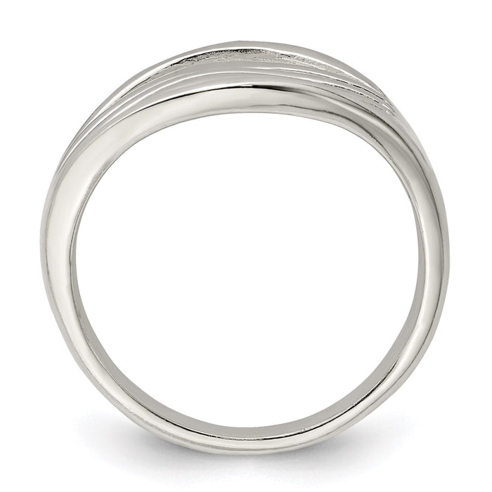 High-Quality Polished Wave Design Sterling Silver Ring - Affordable Elegance-2