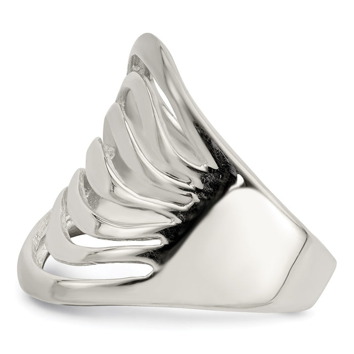 High-Quality Polished Wave Design Sterling Silver Ring - Affordable Elegance-3