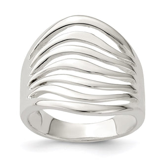 High-Quality Polished Wave Design Sterling Silver Ring - Affordable Elegance