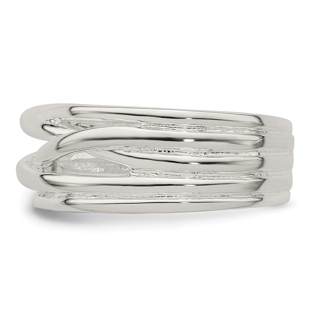 Exclusive Polished Sterling Silver 5-Band Ring - Stylish & Affordable Design