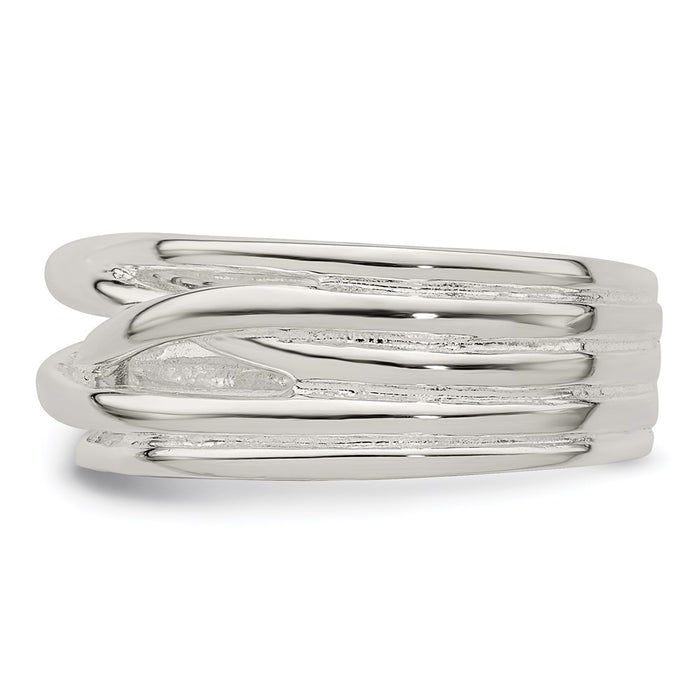 Exclusive Polished Sterling Silver 5-Band Ring - Stylish & Affordable Design-3