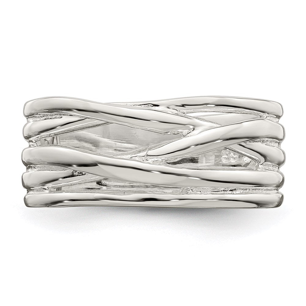 Exclusive Polished Sterling Silver 5-Band Ring - Stylish & Affordable Design