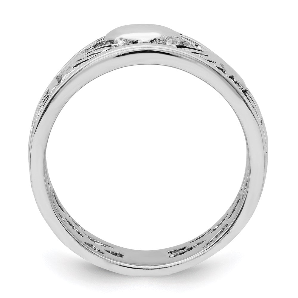 Shop Exclusive Antiqued Claddagh Ring in Rhodium-Plated Sterling Silver