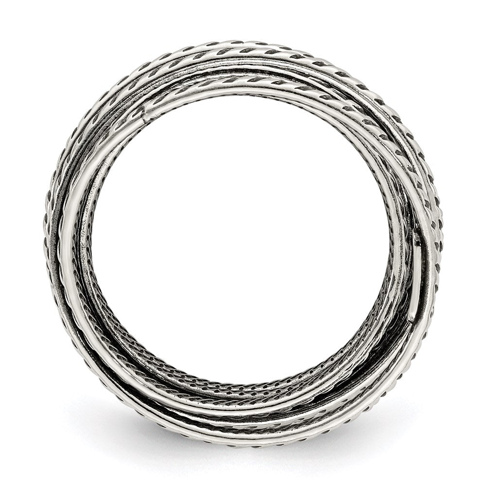 Shop Exclusive Antiqued Textured Sterling Silver Spring Ring - Stylish & Durable