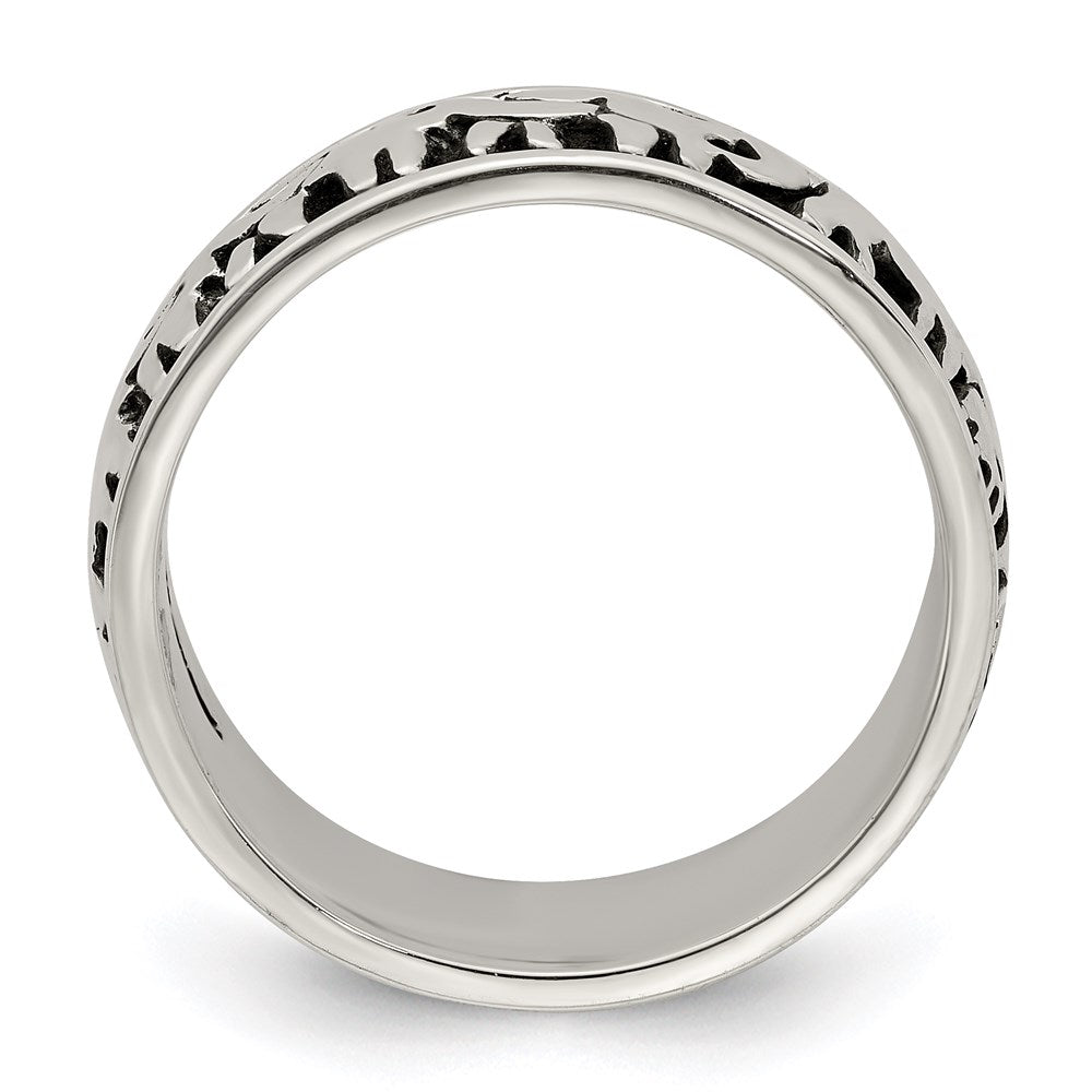 High-Quality Polished & Antiqued Sterling Silver Elephant Ring - Stylish Value