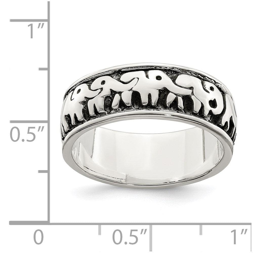 High-Quality Antiqued Sterling Silver Elephant Ring - Stylish Design & Value
