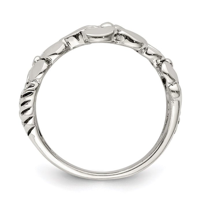 Shop Exclusive Polished and Antiqued Sterling Silver Floral Ring - Stylish Design-2