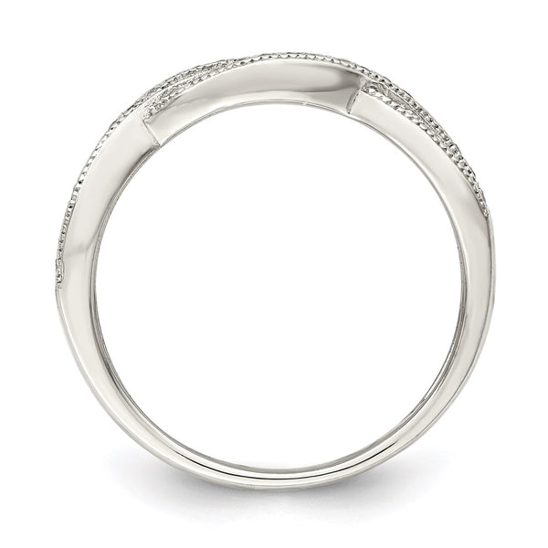 Rhodium-Plated Sterling Silver CZ Ring - Style GR1-1008743