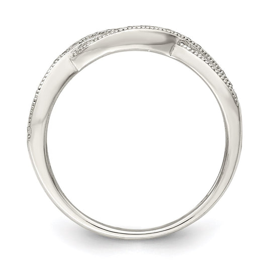 Buy Stylish Rhodium-Plated Sterling Silver Ring with Cubic Zirconia - Affordable Luxury