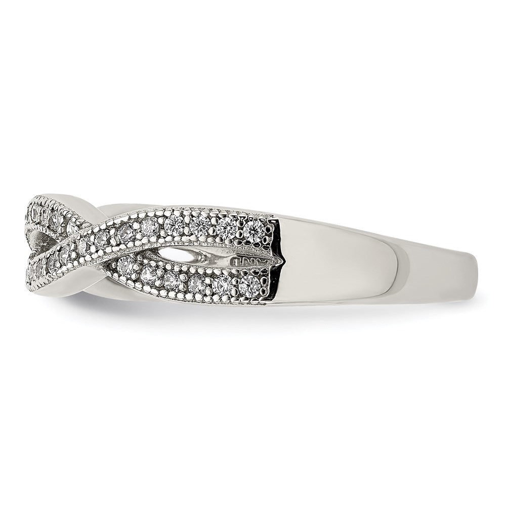 Buy Stylish Rhodium-Plated Sterling Silver Ring with Cubic Zirconia - Affordable Luxury