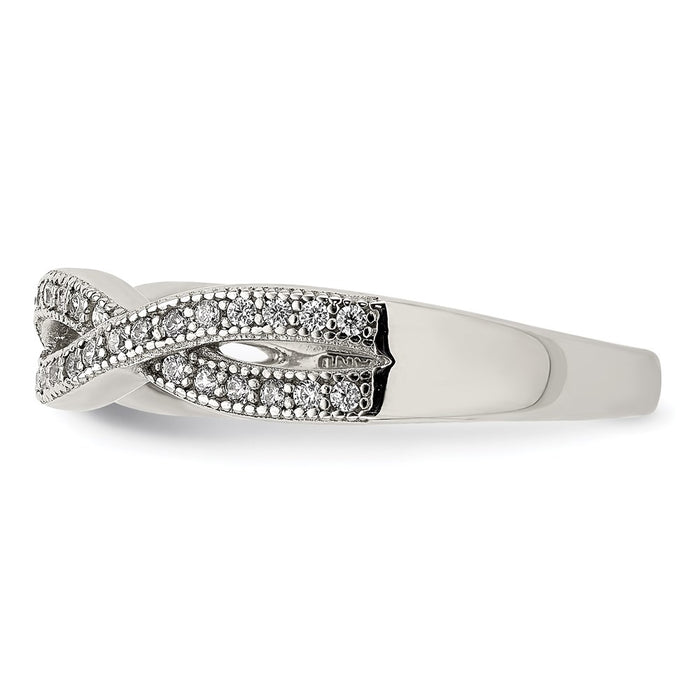 Buy Stylish Rhodium-Plated Sterling Silver Ring with Cubic Zirconia - Affordable Luxury-3