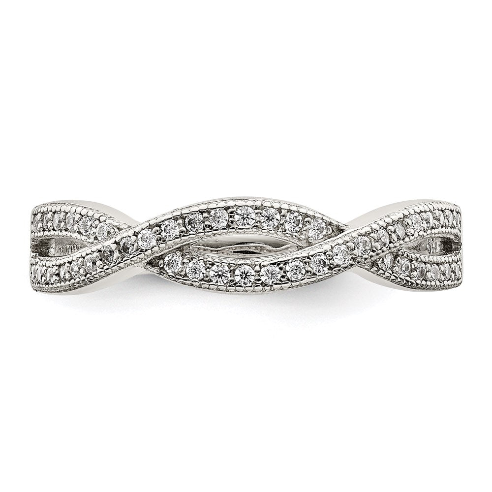 Buy Stylish Rhodium-Plated Sterling Silver Ring with Cubic Zirconia - Affordable Luxury